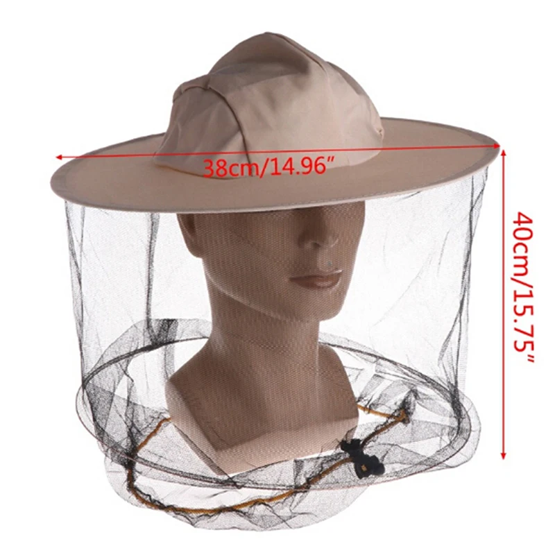 Шляпа пчеловода комаров пчелы, насекомые сетки шляпа с вуалью лицо голова Шеи Обертывание протектор пчеловодства инструменты
