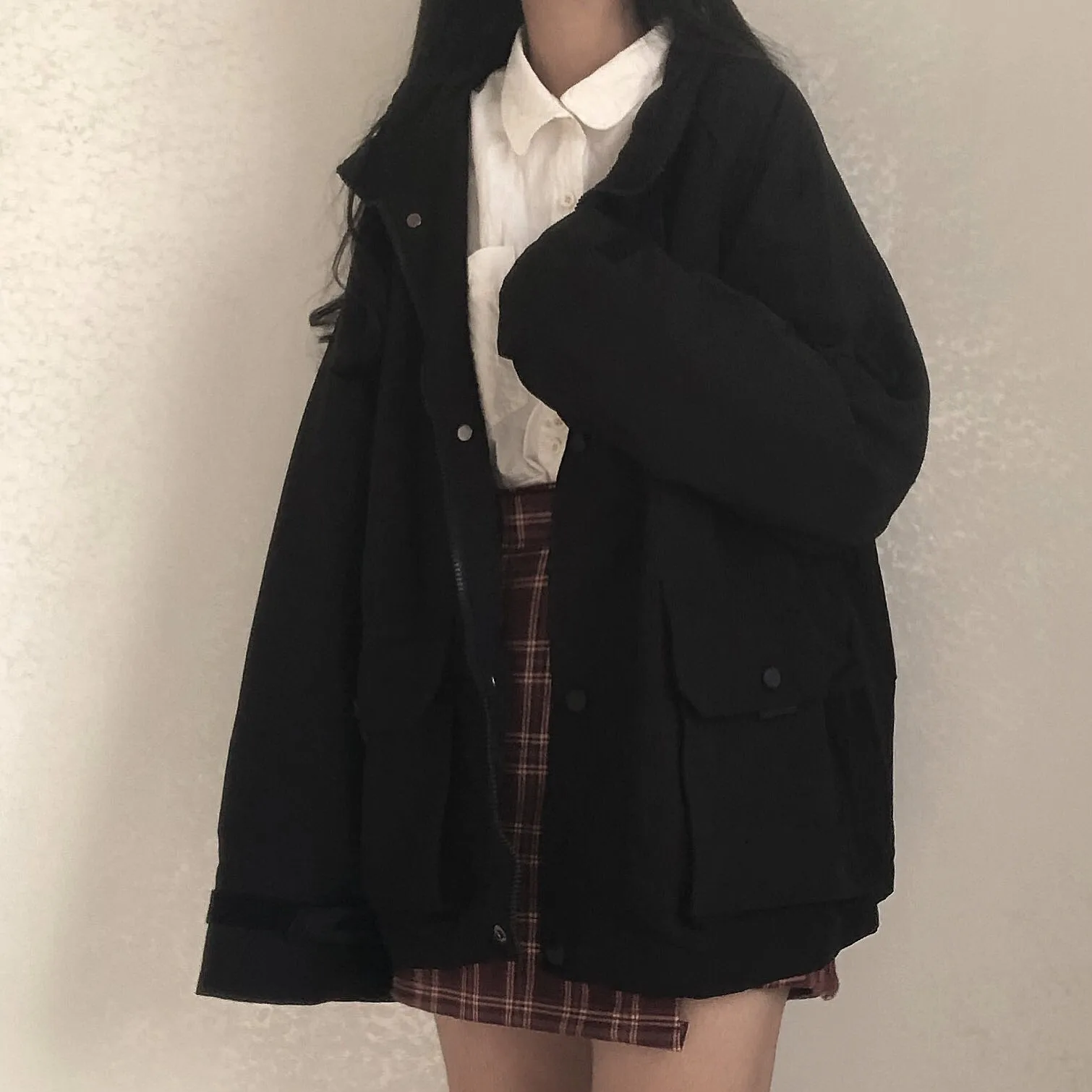 Neploe Harajuku, утолщенная Женская Куртка карго, Осень-зима, корейское пальто большого размера,, средней длины, BF, стиль сафари, верхняя одежда, 55763