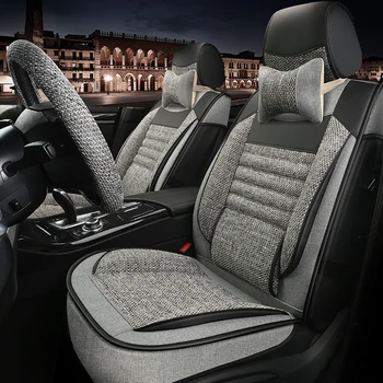 

Full Coverage PU Leather car seat cover flax fiber auto seats covers for Cadillac ats ct6 cts srx xt5 escalade CT5 XT4