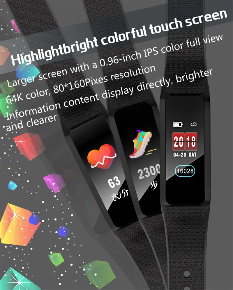 B61 смарт-браслет Smartband шагомер сердечный ритм кровяное давление фитнес-браслет спортивные часы Smartband браслет для Iphone Android