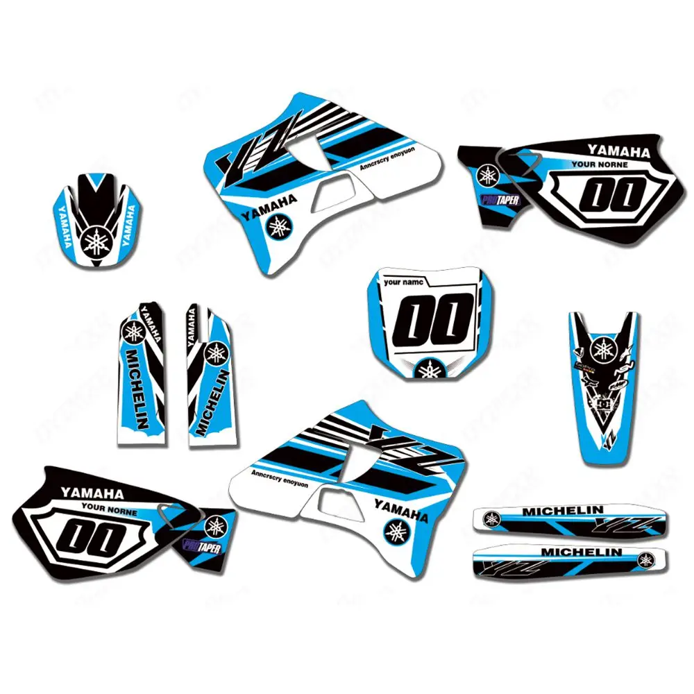

New Full Graphics Decals Stickers Custom Number Name Glossy Bright Stickers Waterproof for YAMAHA YZ125 YZ250 1996-2001
