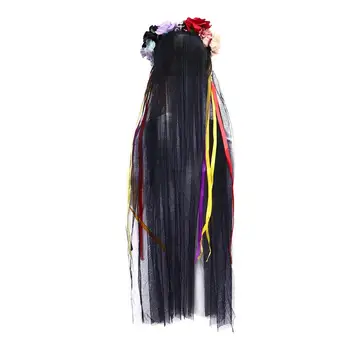 

1 Pc Headdress Creative Decorative Fashion Rose Hair Hoop Lace Rose Rose Hair Band for Festival Halloween Parties