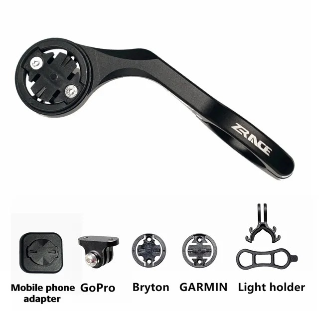 Black With Adapter Zracing алюминиевый сплав, крепление для велосипедного компьютера, крепление для камеры на велосипед, 31,8 мм, руль для iGPSPORT Garmin Bryton GoPro - Цвет: Black With Adapter