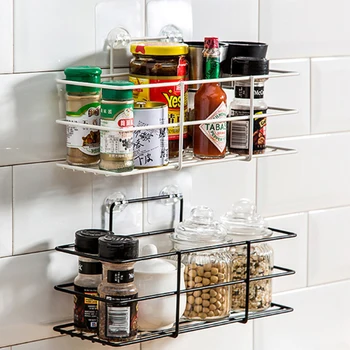 

Iron​ Bathroom Shelf Shower Cosmetic Shampoowall Shelf Bathroom Storage Box kitchen Spice Rack Organizer