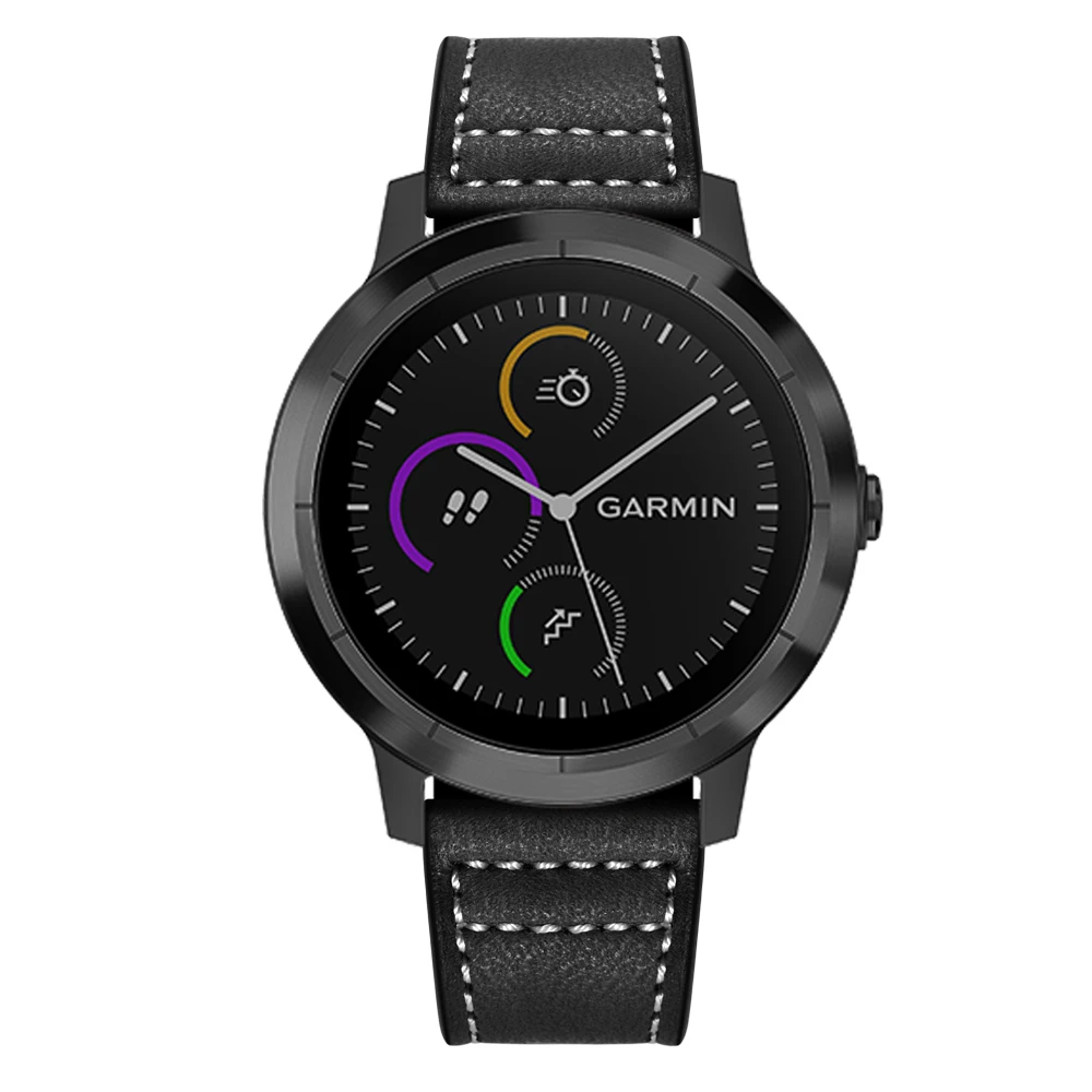 UEBN 20 мм кожаный ремешок для Garmin Vivoactive 3 HR Venu/Garmin Move/Forerunner 245 645 музыкальные Ремешки для наручных часов
