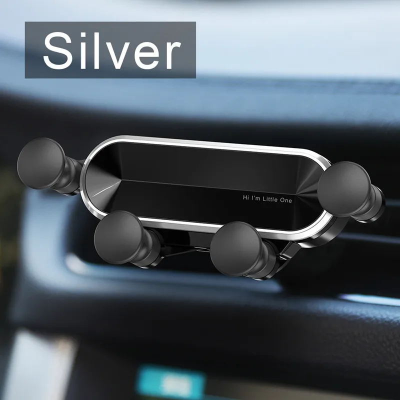 Sliver GETIHU Автомобильный держатель для телефона с креплением на вентиляционное отверстие без магнитной подставки для мобильного телефона для iPhone X Xiaomi смартфона в автомобиле - Цвет: Sliver