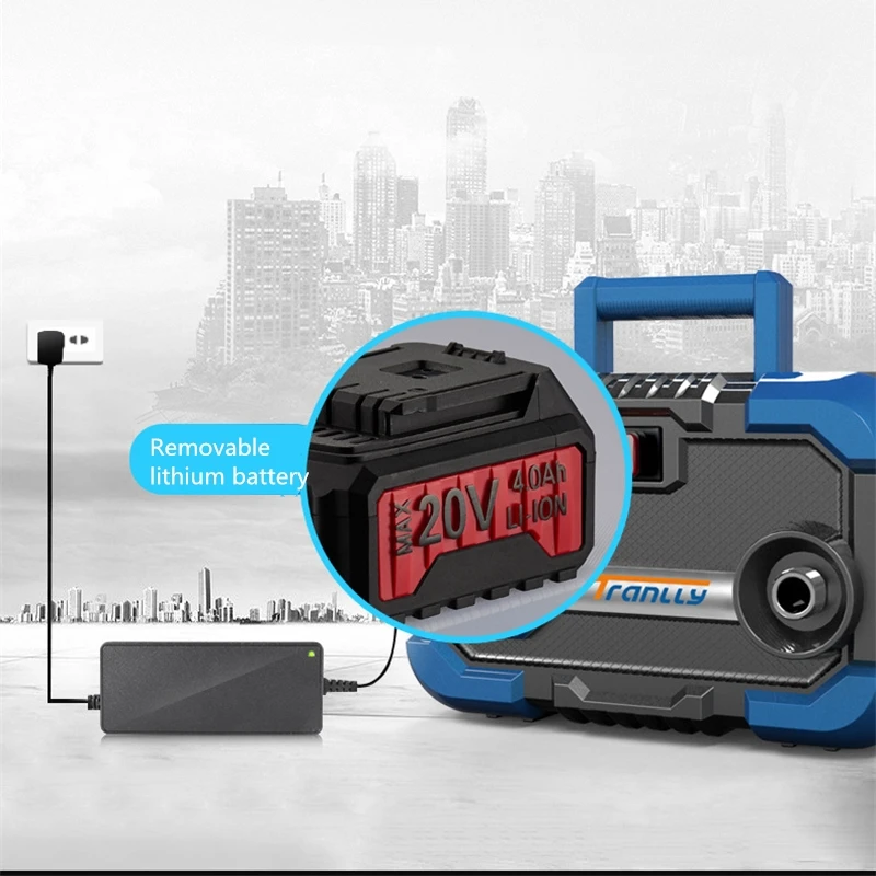 US $265.30 Wireless Lithium Battery High Pressure Car Washing Machine Multifunctional Car Washer Foam Generator Car Washing Water Gun