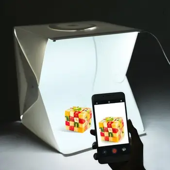 

Hot Portable Photo Studio Shooting Tent,16 Inch Small Foldable LED Light Box Softbox Kit with 4 Colors Backdrops for Photography