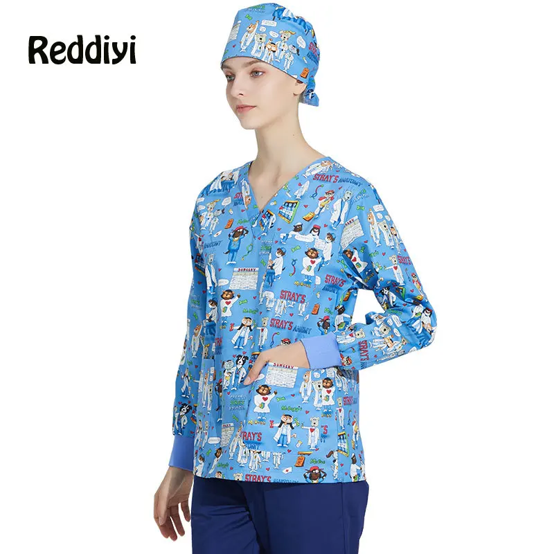 New can withstand high temperature disinfection beauty salon nursing uniform lab uniform pet shop Scrub Work clothes