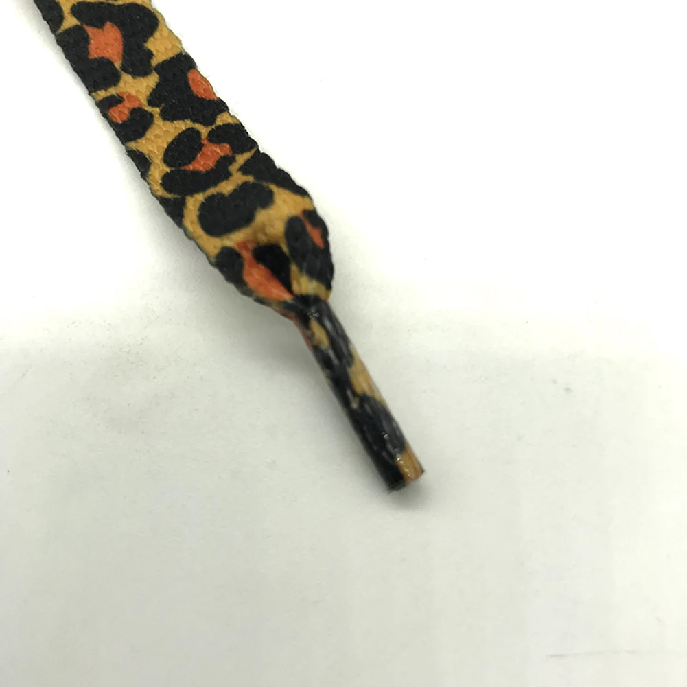 1 Pair Classic Leopard Print Shoelaces Fashion Flat Laces Applicable to all kinds of shoes Leopard Print Shoestrings,shoe laces,shoelaces without ties
