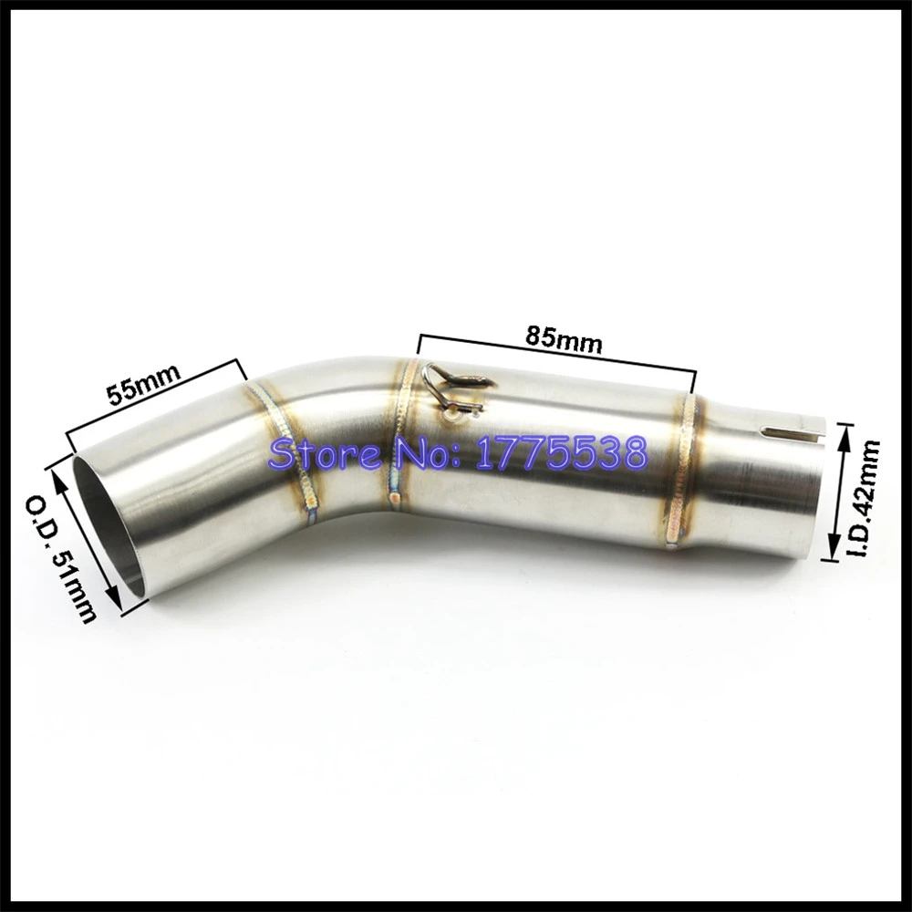 Stainless Steel Motorcycle Exhaust Silencer Link Pipe for Suzuki GSR750 2011-2020 Motorbike Muffler Connect Pipe Interface Tube - Image 2