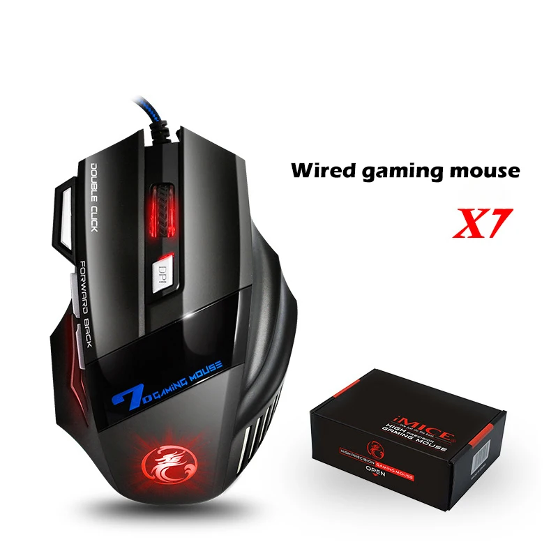 

X7 Gaming Mouse 2400DPI Mice USB Wired Optical Computer Mice Ergonomic RGB Backlit Optical Game Mouse For PC Laptop