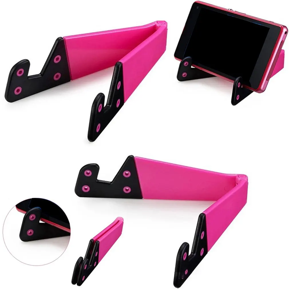 Universal Colorful Mobile Phone Holder Portable Foldable V Model Desktop Stand Mount Holder Cradle for iPhone 7 8 Samsung Xiaomi