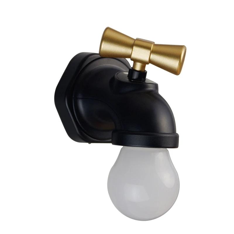 

Creative Shape Faucet Night Light Table Lamp Retro Intelligent Sound and Light Control Induction Night Light