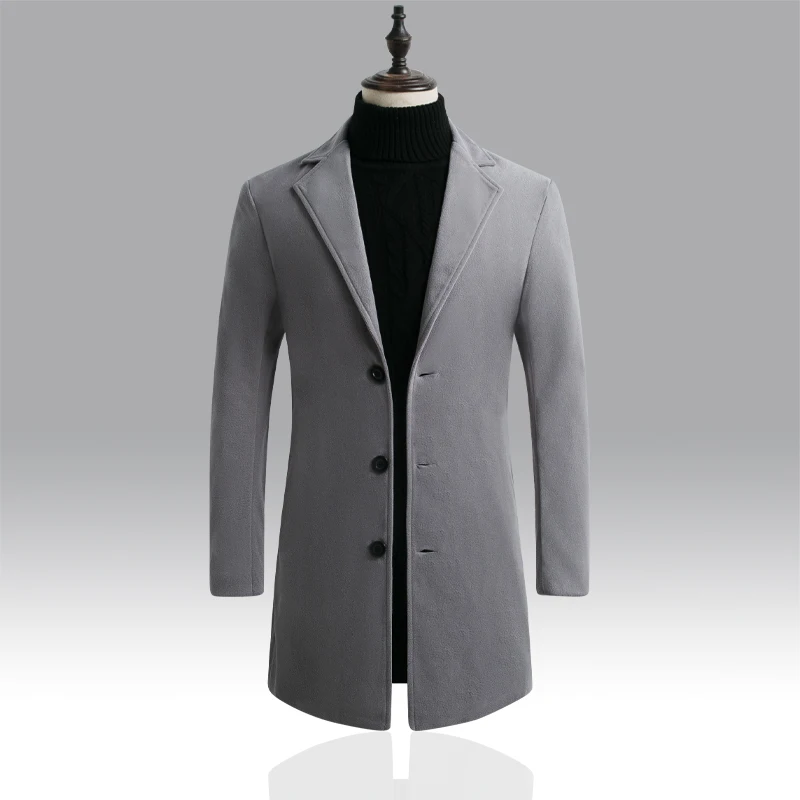 2020 Autumn Winter New Men Wool Blends Coats New Solid Color High Quality Men's Wool Coats Luxurious Wool Blends Coat Male 2020 Autumn Winter New Men Wool Blends Coats New Solid Color High Quality Men's Wool Coats Luxurious Wool Blends Coat Male