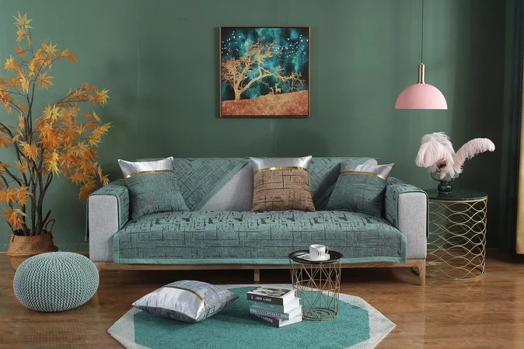 1Piece chenille nordic minimalist combination sofa cushion living room decoration jacquard anti-slip cushion cover sofa towel