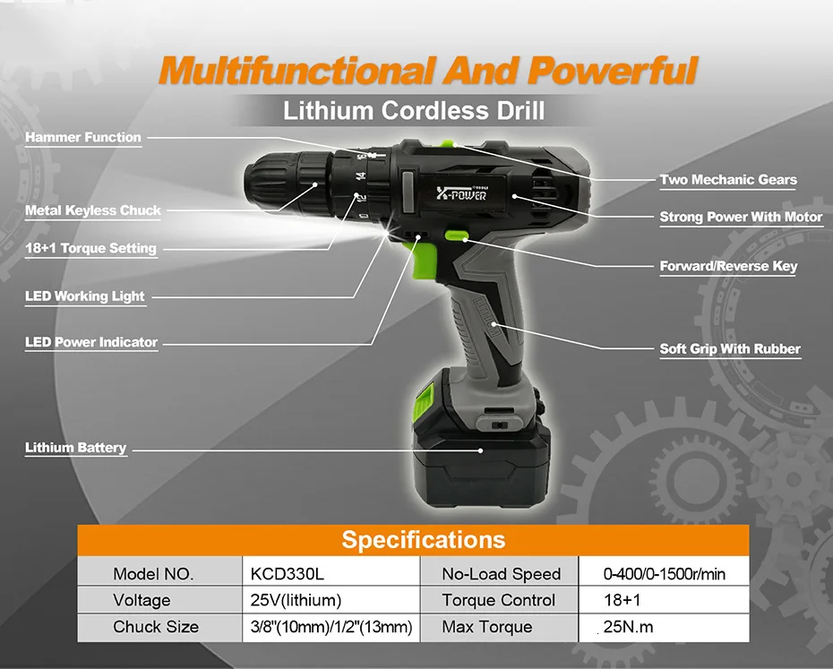 Electric Screwdriver Cordless 18V Mini Portable Electric Drill Lithium Battery Operated Rechargeable Power Tools HOME DIY