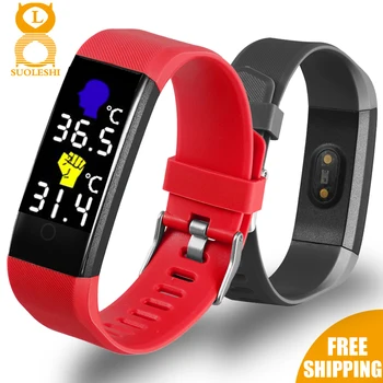 

Men Smart Bracelet Heart Rate Blood Pressure Health Waterproof Smart Watch 115 plus Bluetooth Watch Wristband Fitness Tracker