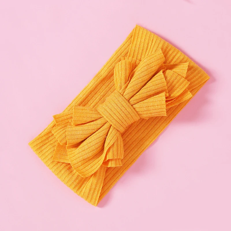 

Baby Hair-Accessories Elastic Soft Solid Color Newborn Rabbit Big Bow Knot Fashion Turban Headband New Style Baby Accessories