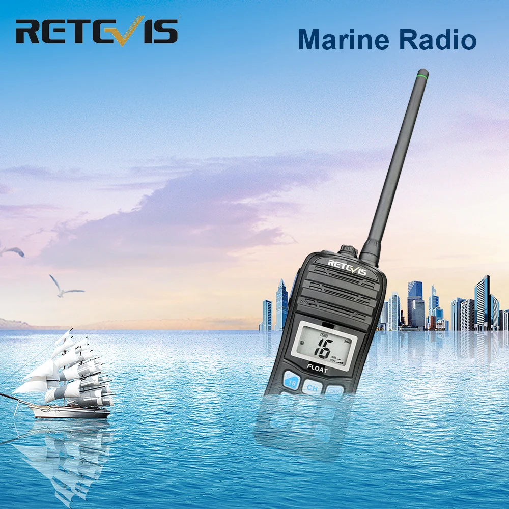 RETEVIS RT55 профессиональная морская радиостанция диапазона VHF поплавок Walkie Talkie Водонепроницаемый двухстороннее радио NOAA оповещение о погоде 5 Вт Морской VHF радио