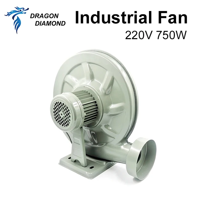 750W Exhaust Fan 110/220V Air Blower Centrifugal For Co2 Laser Engraver and CNC Router Medium Pressure Lower Noise metal shell 5