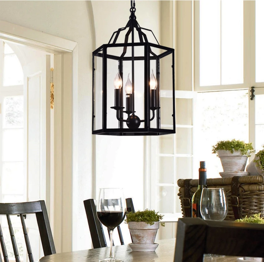 Modern Loft LED Chandelier Lighting Retro Iron Lampshade Pendant Lamp Living Room Restaurant Bedroom Cafe Decor Wrought Hanglamp