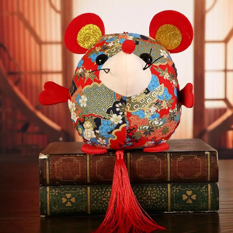 Год талисман крысы плюшевая игрушка красный китайский узел подвеска мышь Высокое качество Висячие Deacoration подарок на год для детей