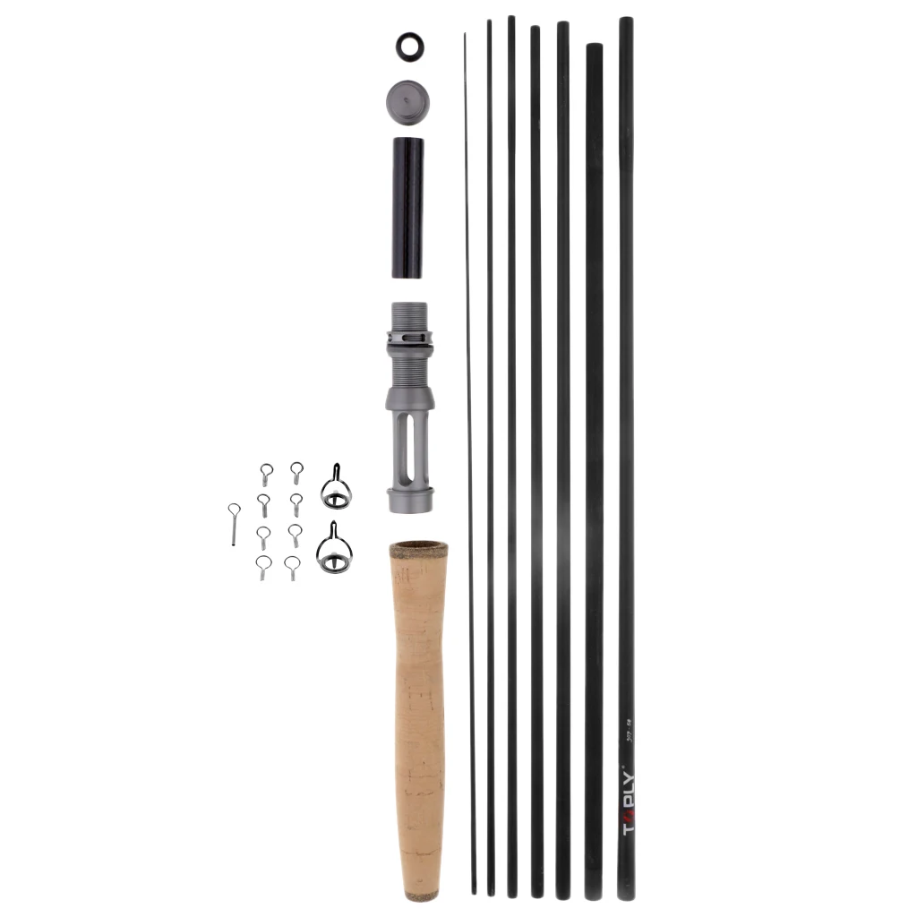 

2.7m Carbon Fly Fishing Rod Pole Assembly Set Travel Fishing Rod 7 Pieces