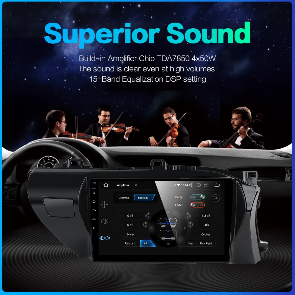 Best Dasaita 10.2" IPS Car Radio TDA7850 Android 9.0 for Toyota Hilux 2016 2017 2018 RHD Bluetooth GPS Navigation 1 din Auto Stereo 4