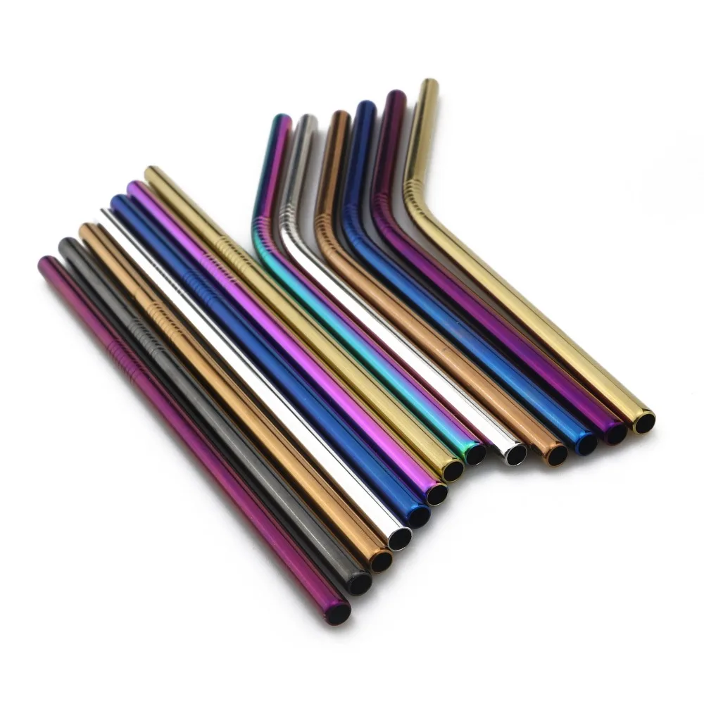 JANKNG-Short-16cm-Colorful-Metal-Straw-3-Pcs-Stainless-Steel-Straws-Reusable-Bent-Straw-Mug-Coffee