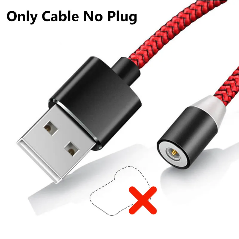 Тегеран Магнитная Зарядка Micro USB кабель зарядное устройство для huawei samsung Быстрая зарядка Магнит USB зарядное устройство type C кабель для iphone - Цвет: Only Red Cable