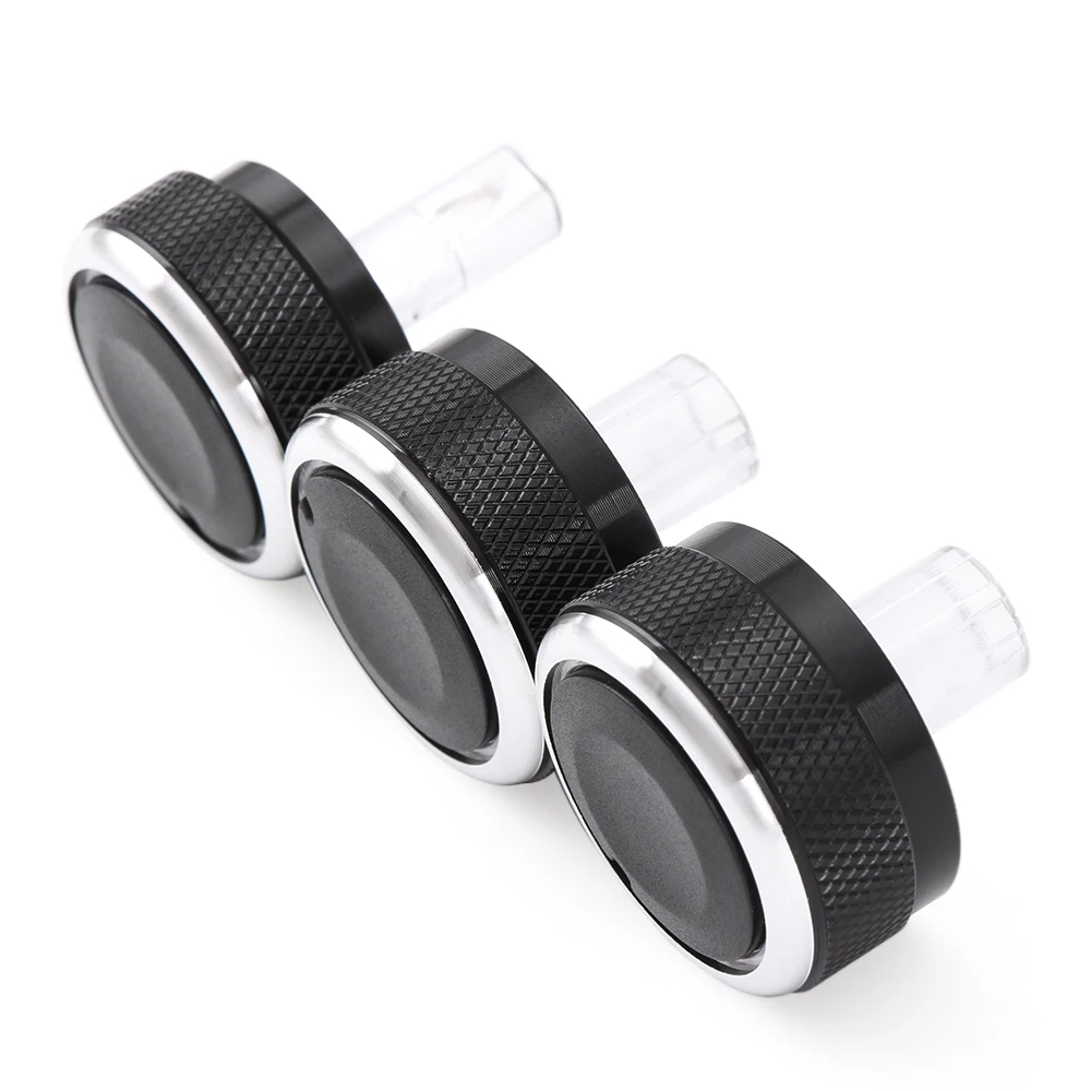 3pcs Fit For Mazda 2 Switch Knob Knobs Heater Climate Control Buttons Dials Frame Ring A/C Air Con Accessories