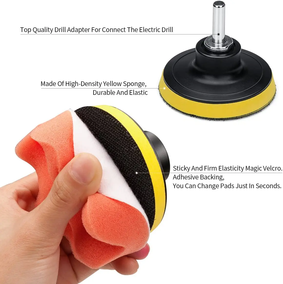 3inch Car Polishing Disc 11Pcs/Set Self-Adhesive Buffing Waxing Sponge Wool Wheel Polishing Pad Drill Adapter car polishing pad car polish pad car polishing sponge wool polishing pad polishing sponge set polishing wheel disc polishing wheel kit drill adapter for polishing