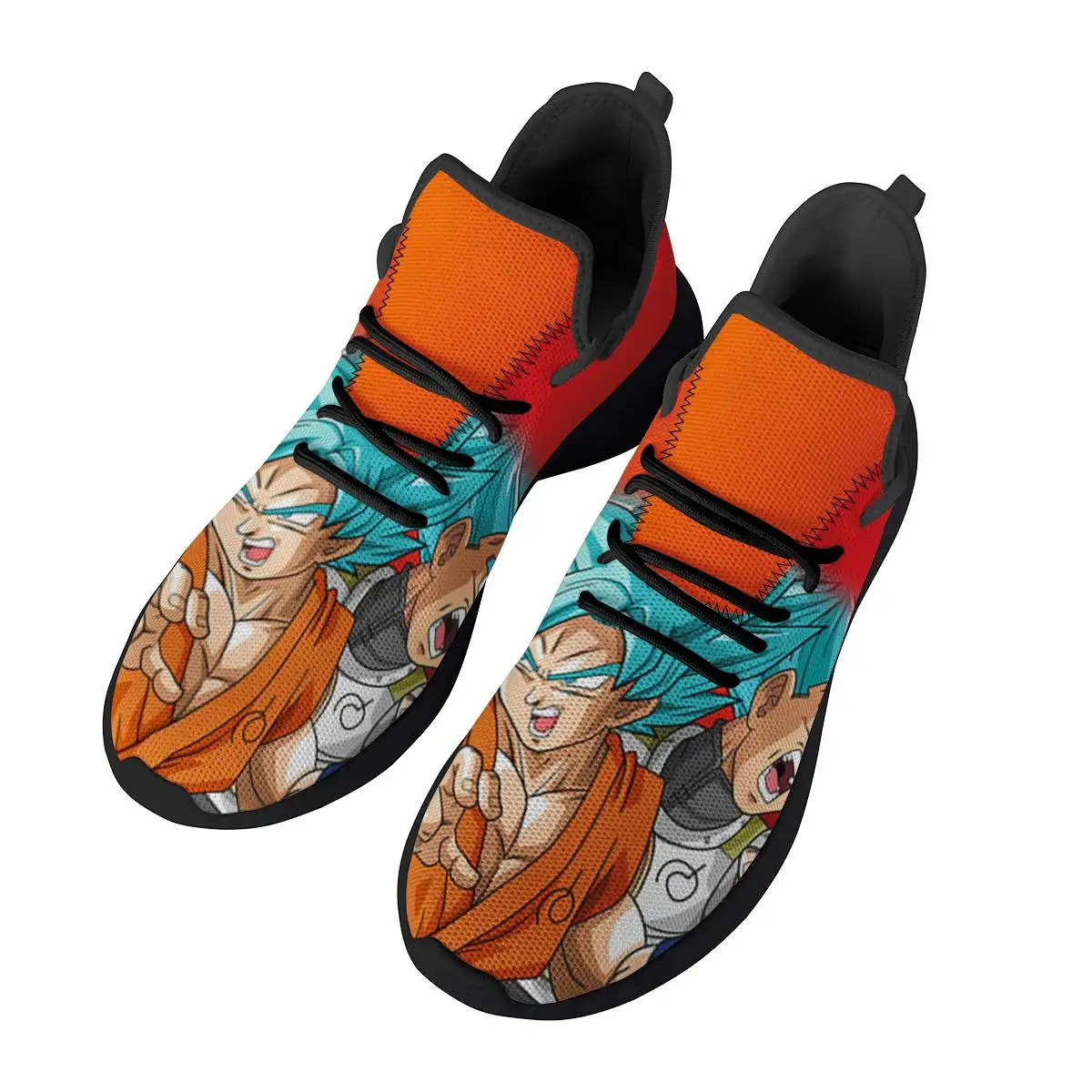 2020 Cool Anime Men's Sneakers Cartoon Dragon Ball Z Print Breathable Flats Knitting Sports Shoes for Teenager Boys Super Saiyan