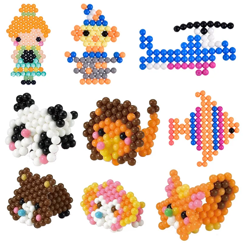 500PCS/Bag 24 Colors Water Spray Magic Beads Perler Aqua Beads Refill Pack  Educational Perlen Puzzle 3D Toys Jigsaw for Children - AliExpress