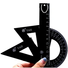 Nowa aluminiowa linijka ze stopu aluminium kątomierz studenci matematyka geometria Metal trójkąt linijka zestaw biuro szkolne 4 sztuk zestaw tanie tanio ZiViMi YS6209 Triangle Ruler -ruler- Protractor