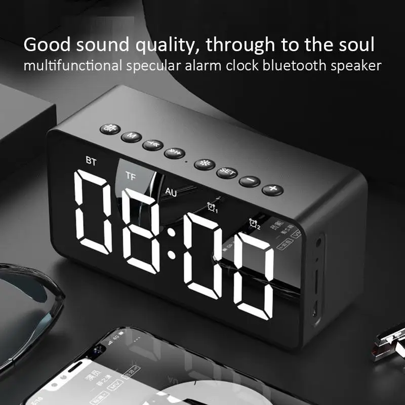 BT506 портативный колонка Bluetooth FM радио Boombox Handsfree Coluna Bluetooth колонки наружная внутренняя поддержка Aux TF зеркальный будильник голосовые подсказки