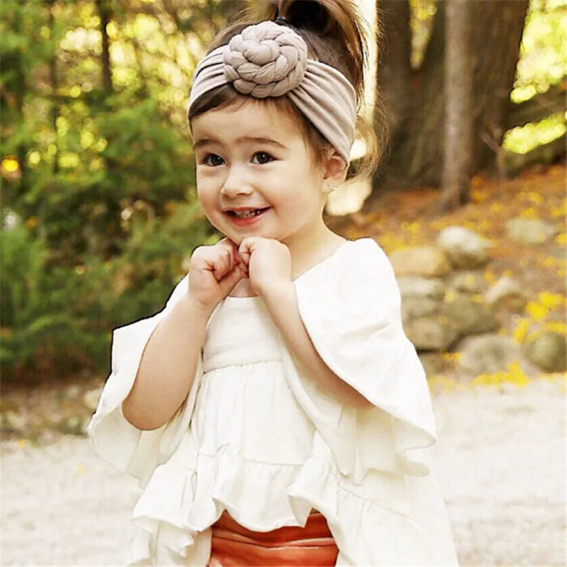 

Kids Cloth Turban Knitted Hair Accessories New Baby Girl Solid Knot Headband Children Cross Headwear For Children