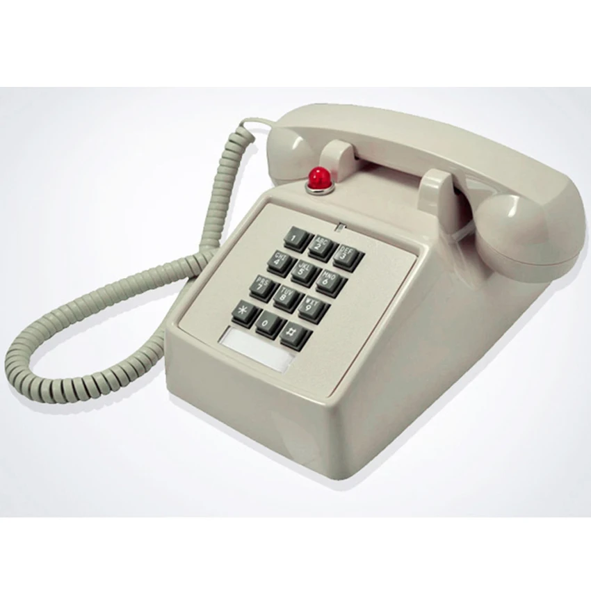 Telefone de Mesa com Fio de Interface de Linha Dupla com Campainha Flash de Luz Fixo de 1-aparelho para Casa Alta Vermelha Retro Telefone Escritório - Imagem 3