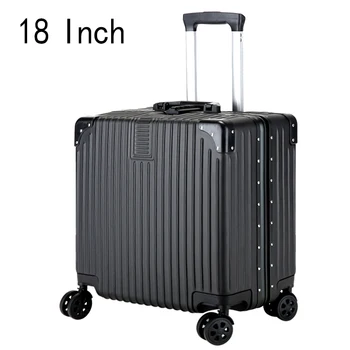 

18 Inch Boarding Travel Suitcase On Wheels Aluminum frame Trolley Case With Silent Wheels Women Men Luggage Trunk Password Box