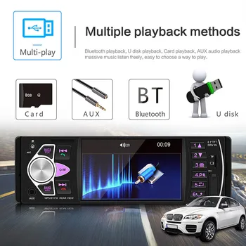 

4.1"inch HD Large Screen Car Audio Bluetooth Handsfree Car Radio USB/AUX Steering Wheel Control Video Playback Auto raido
