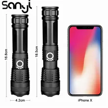 SANYI фонарик Фонарь с зумом USB Перезаряжаемый 26650 аккумулятор сильный яркий фонарь наружный светодиодный фонарь 5 режимов яркого освещения