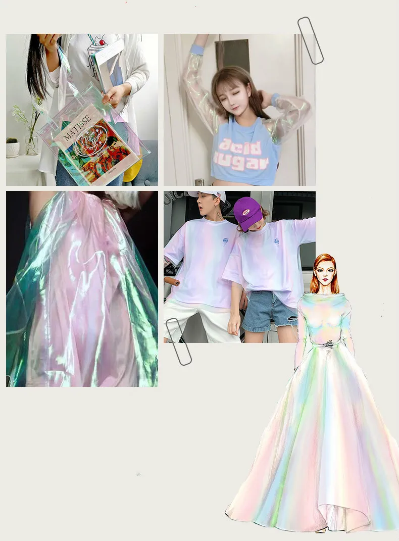 Shiny Iridescent Magic Color Sheer Organza Fabric Dress Clothing Diy Sewing  Designer Fabric By the Yard - AliExpress