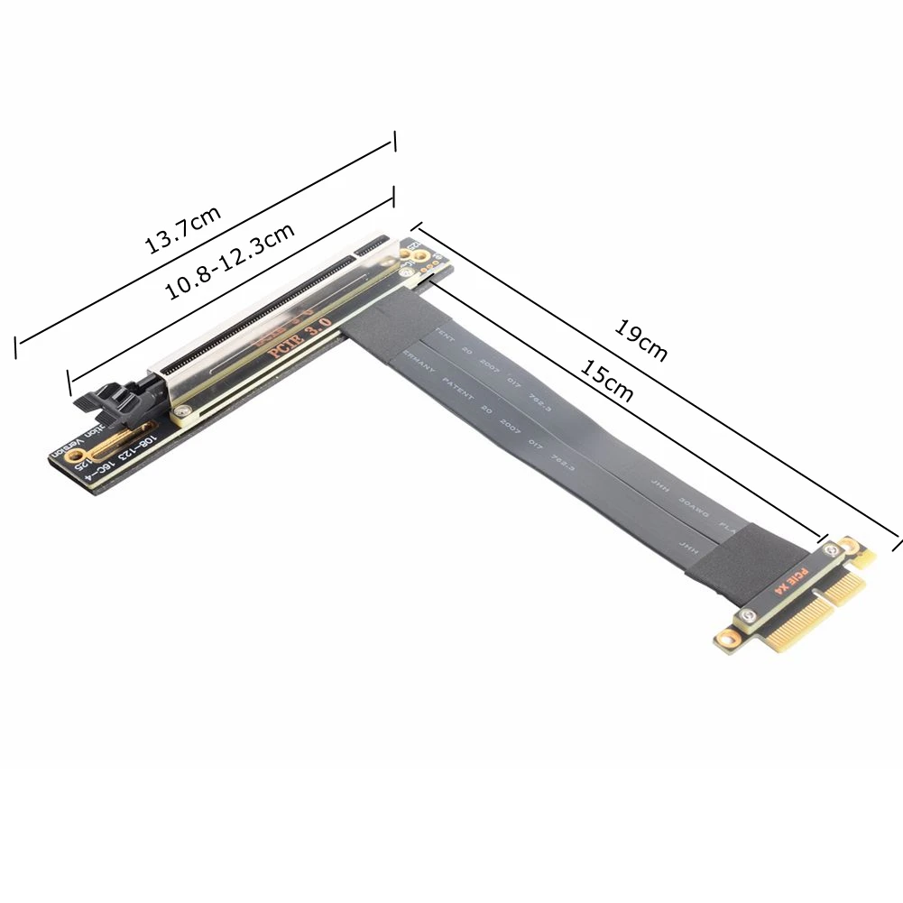 Pci-e 4x 16x Riser Cabo de Extensão Pci Express Pcie x4 para X16 Extensor Adaptador Cabo 0.05m 1m 90 Graus Cabos de computador e conectores - Imagem 6