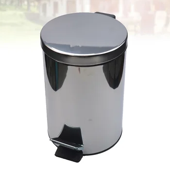 

1pc 3L Step-on Trash Can Stainless Steel Round Trash Bin Dirt-resistant Anti-fingerprint Garbage Can(Black)