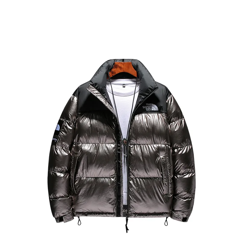 Зимнее Новое поступление размера плюс, яркое кожаное пальто с капюшоном, куртка для самостоятельного выращивания, пуховое хлопковое пальто, сшитое по цвету