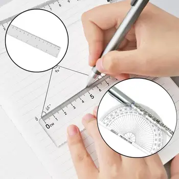 

4pcs/set Rulers Set For Student Ruler Straight Ruler PVC Triangle Ruler Stationery Student Special Angle Supplies Ruler L3P2