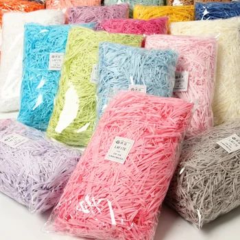

100g Colorful Shredded Crinkle Paper DIY Gift Box Filling Material Raffia Candy Boxes Tissue Party Gift Packaging Filler Decor