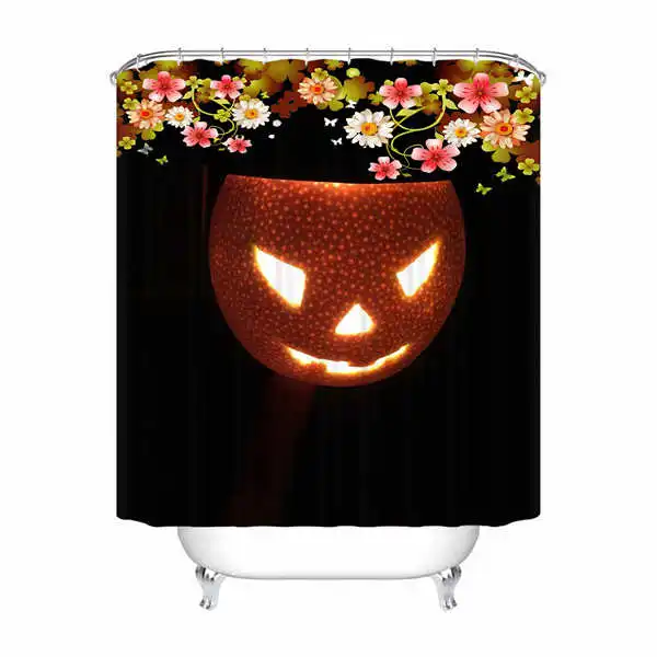 Shower Curtain Пользовательские водонепроницаемый Душ занавес лицо мультфильм Хэллоуин печатных ванная комната декор различных размеров#180324-01-34 - Цвет: Shower Curtain
