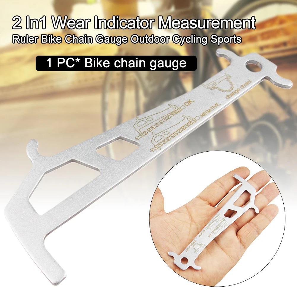 2 In 1 Accurate Bike Chain Gauge Multifunction Steel Sports Universal
